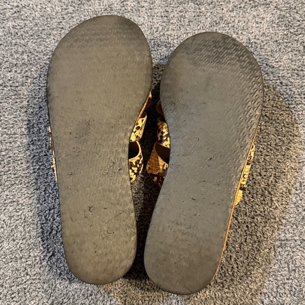Circus by Sam Edelman Tan and Black Snake Print Wedge Sandals - Picture 6 of 6